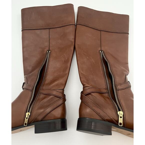 COACH Micha Wide Calf 6.5 US Leather Knee High Boots Chestnut Brown Designer EUC - Picture 15 of 16